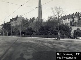 Nordre Fasanvej  Frederiksberg Skærmbeplantning  overfor hospitalet 1938.jpg